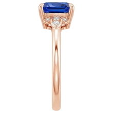 natural round sapphire 2.50ct ring on white background