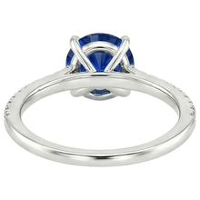 Women Natural Earth Mined Diamond Jewellery Accented Round Ceylon Sapphire 2.50 Carats Gold