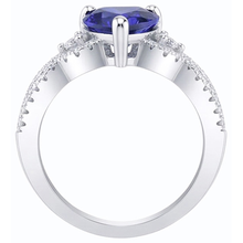 natural round sapphire 3ct ring profile view