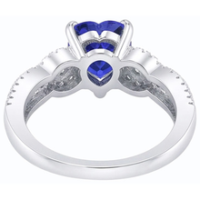 natural round sapphire 3ct ring on white background
