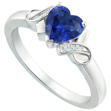 Women Natural Earth Mined Diamond Ring Heart Blue Sapphire Gold Love Jewellery 3.25 Carats