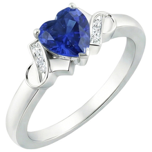 Women Natural Earth Mined Diamond Ring Heart Blue Sapphire Gold Love Jewellery 3.25 Carats
