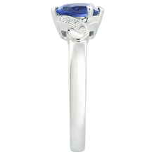 Women Natural Earth Mined Diamond Ring Heart Blue Sapphire Gold Love Jewellery 3.25 Carats