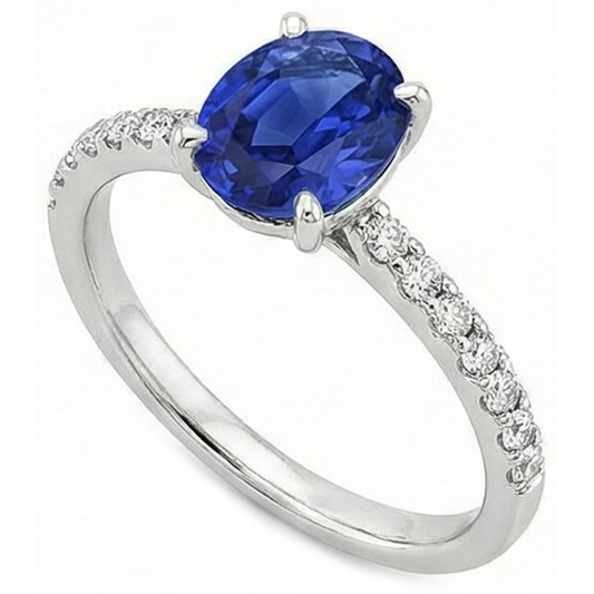 natural round sapphire 5.50ct ring side angle