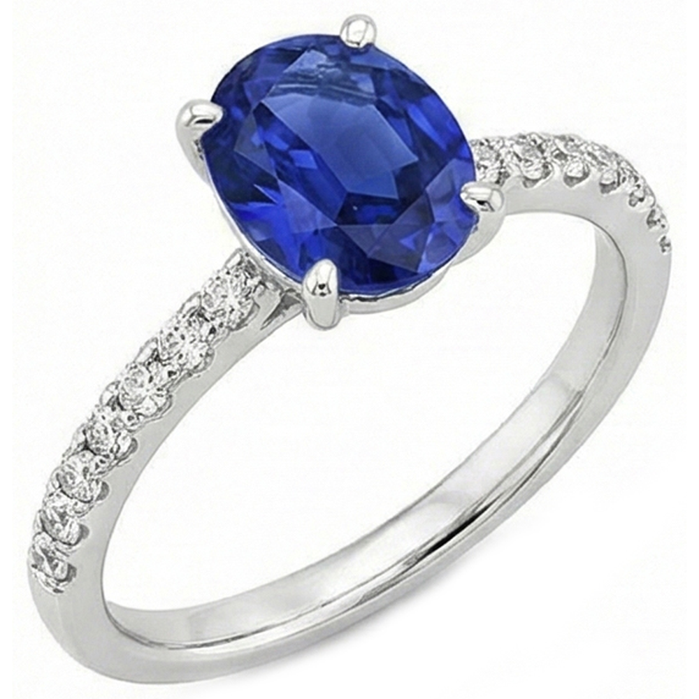 natural round sapphire 5.50ct ring top view
