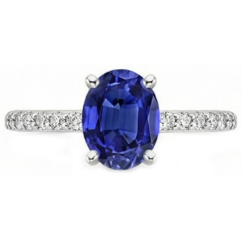 natural round sapphire 5.50ct ring close up detail