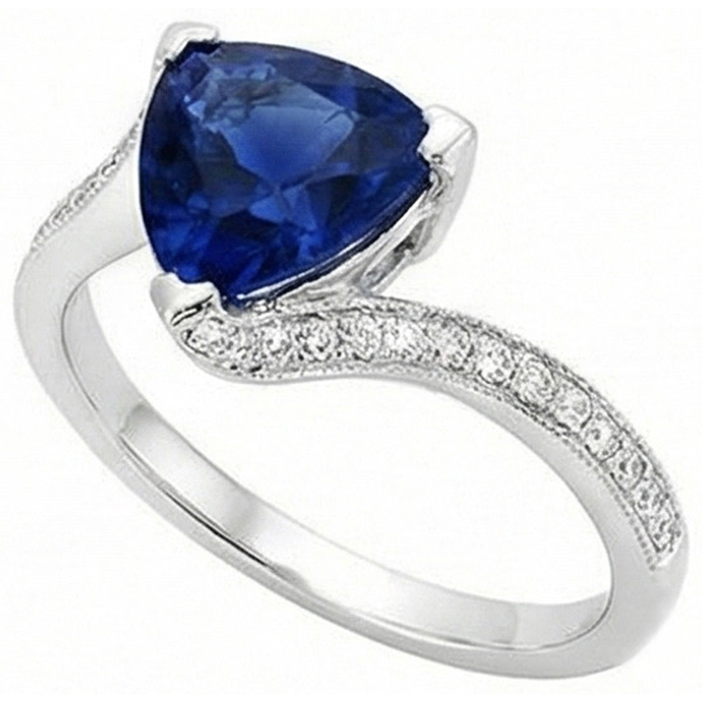 natural round sapphire 2.50ct ring close up detail