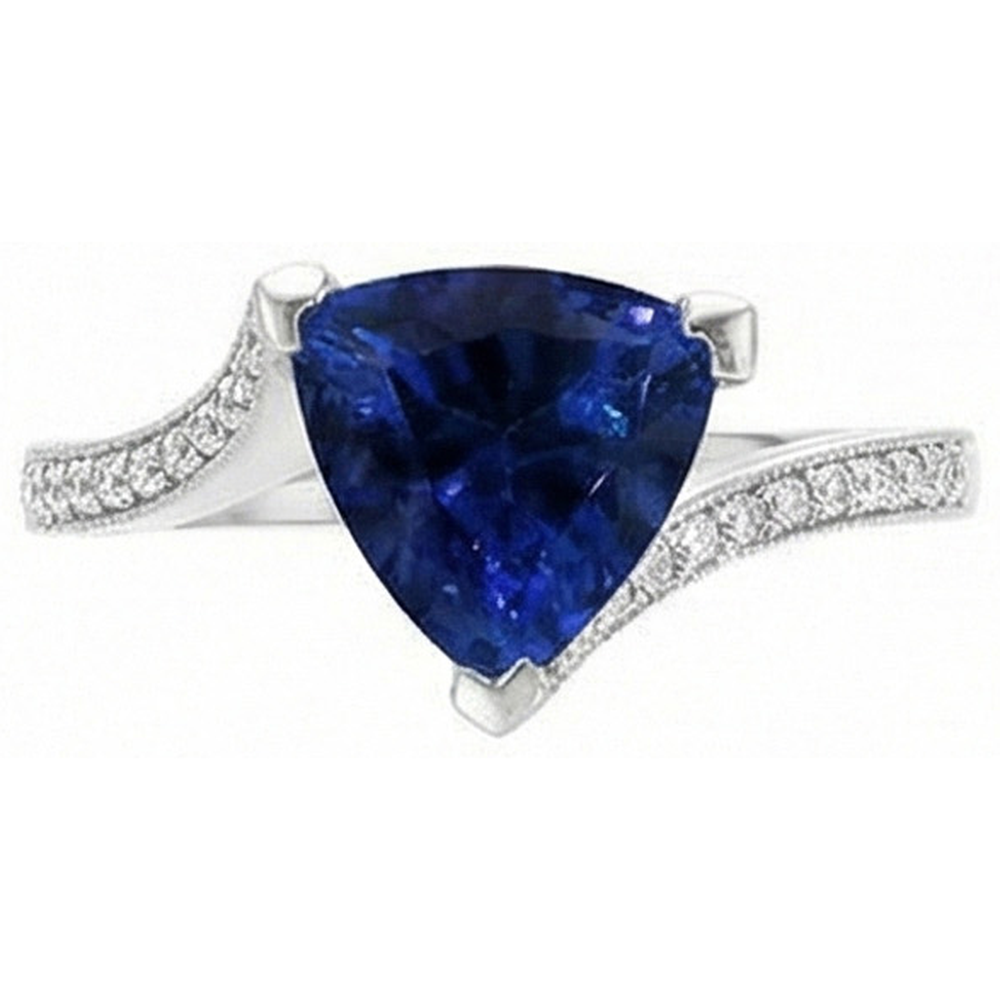 natural round sapphire 2.50ct ring side angle