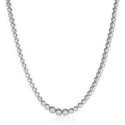 Women Necklace White Gold 14K 10.00 Ct Round Cut Sparkling Real Diamonds