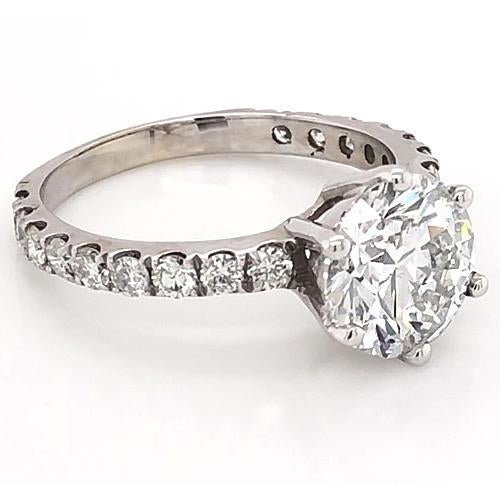 Women Real Diamond Accent Ring 3 Carats 6 Prong Setting Jewelry New