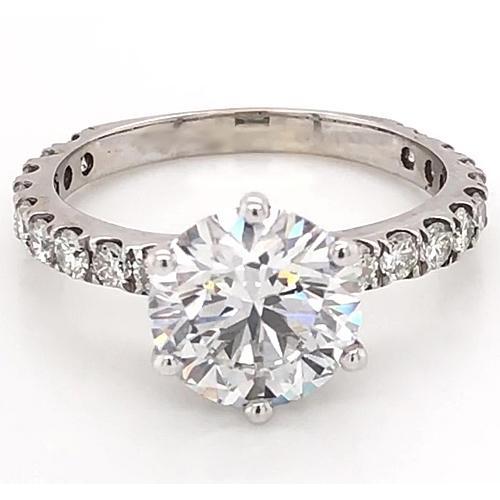 Women Real Diamond Accent Ring 3 Carats 6 Prong Setting Jewelry New