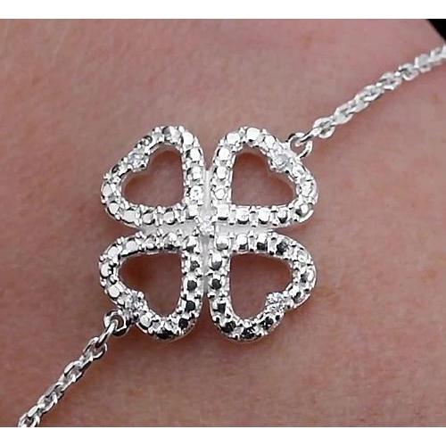 Women Real Diamond Bracelet 2 Carat Heart Shape Jewelry New