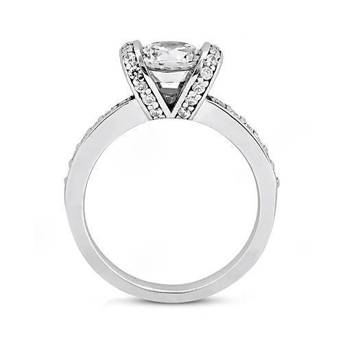 Women Real Diamond Engagement Ring White Gold 18K 1.41 Ct. New3