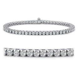 Women Real Diamond Jewelry Bracelet Solid Gold White 14K 5.50 Carats