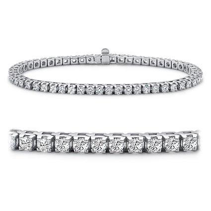 Women Real Diamond Jewelry Bracelet Solid Gold White 14K 5.50 Carats