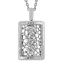 Women Real Diamond Pendant 4.09 Carats White Gold 14K