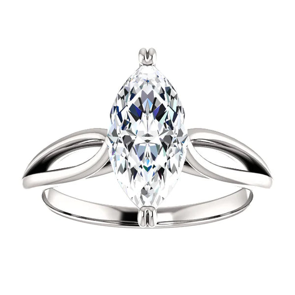 Women Real Diamond Solitaire Engagement Ring 2.50 Carats Split Shank