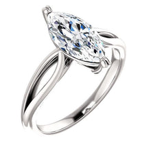 Women Real Diamond Solitaire Engagement Ring 2.50 Carats Split Shank