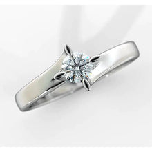Women Real Diamond Solitaire Ring 1 Carat Twisted Shank White Gold 14K