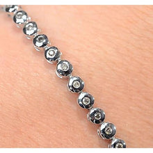 Women Real Diamond Tennis Bracelet 5.50 Carats Round White Gold 