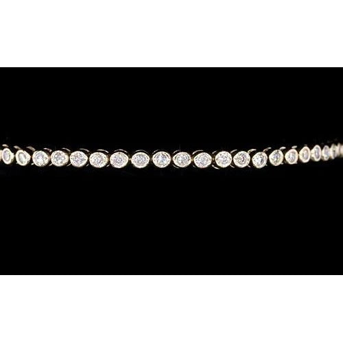 Women Real Diamond Tennis Bracelet 5.50 Carats Round Yellow Gold 14K New