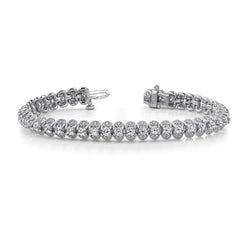 Women Real Natural Earth Mined Diamond Tennis Bracelet Round Cut 5.40 Carats White Gold 14K