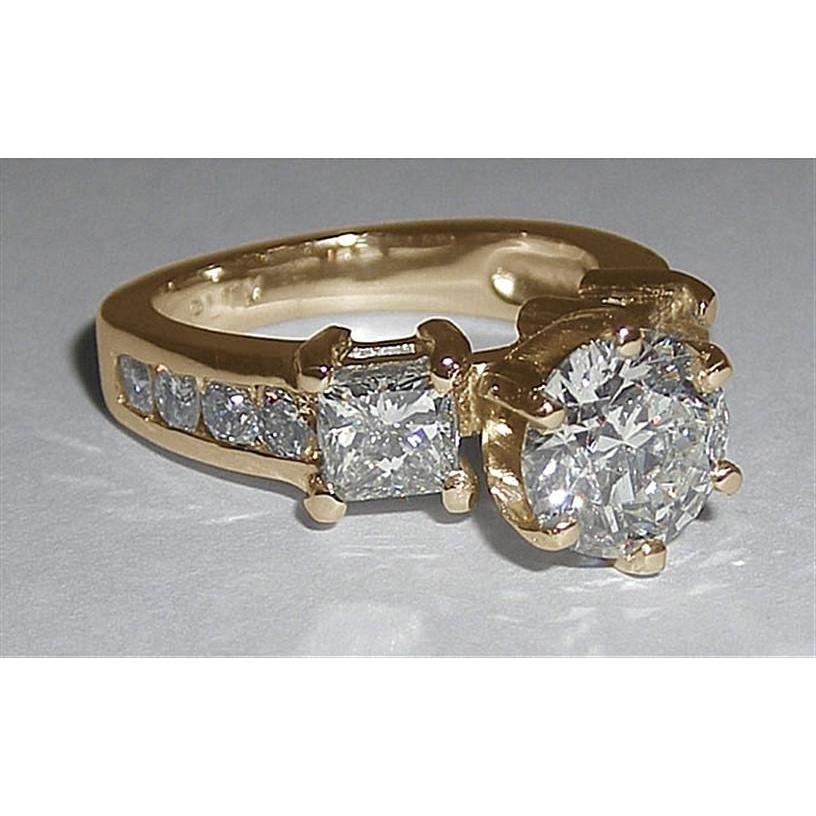 Women Real Diamonds Engagement Ring 4.51 Ct. White Gold Jewelry