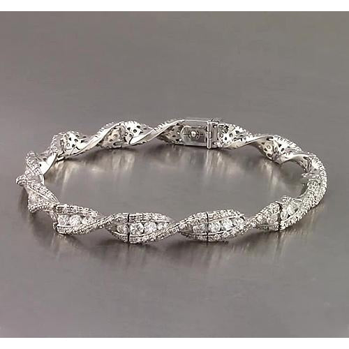 Women Real Round Diamond Bracelet 8 Carats Jewelry New