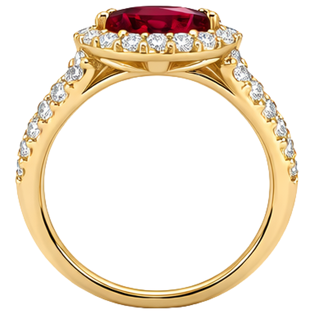 Women Red Marquise Cut Ruby Natural Earth Mined Diamond Ring 3.50 Carats Yellow Gold 14K