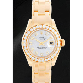 Women Rolex 80298 Date-just 29mm MOP Gold Watch