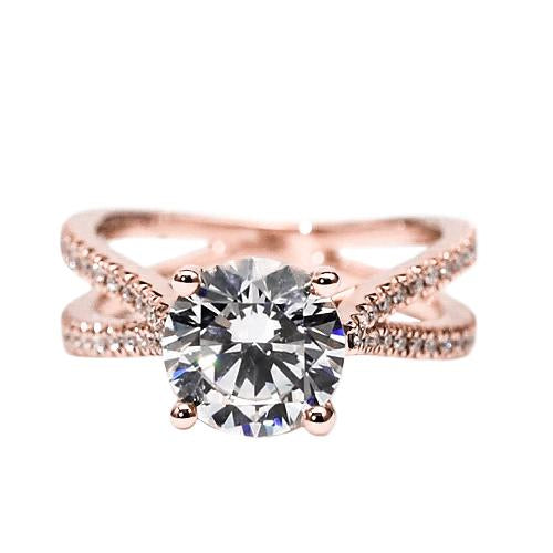 Women Round Engagement Genuine Diamond Ring