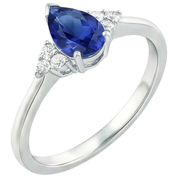 Natural Sapphire Ring 3.25ct - White Gold 14K