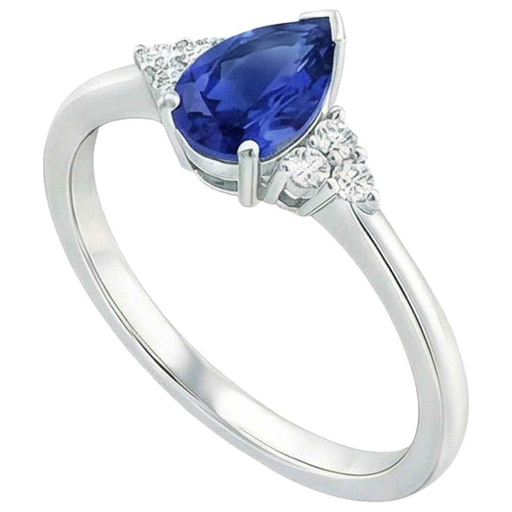 natural round sapphire 3.25ct ring top view