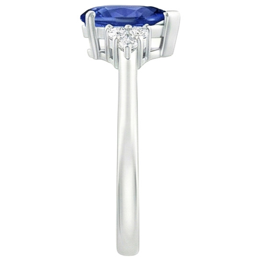 natural round sapphire 3.25ct ring profile view