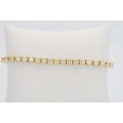 Women Round Real Diamond Tennis Bracelet Solid Yellow Gold Jewelry 5 Ct