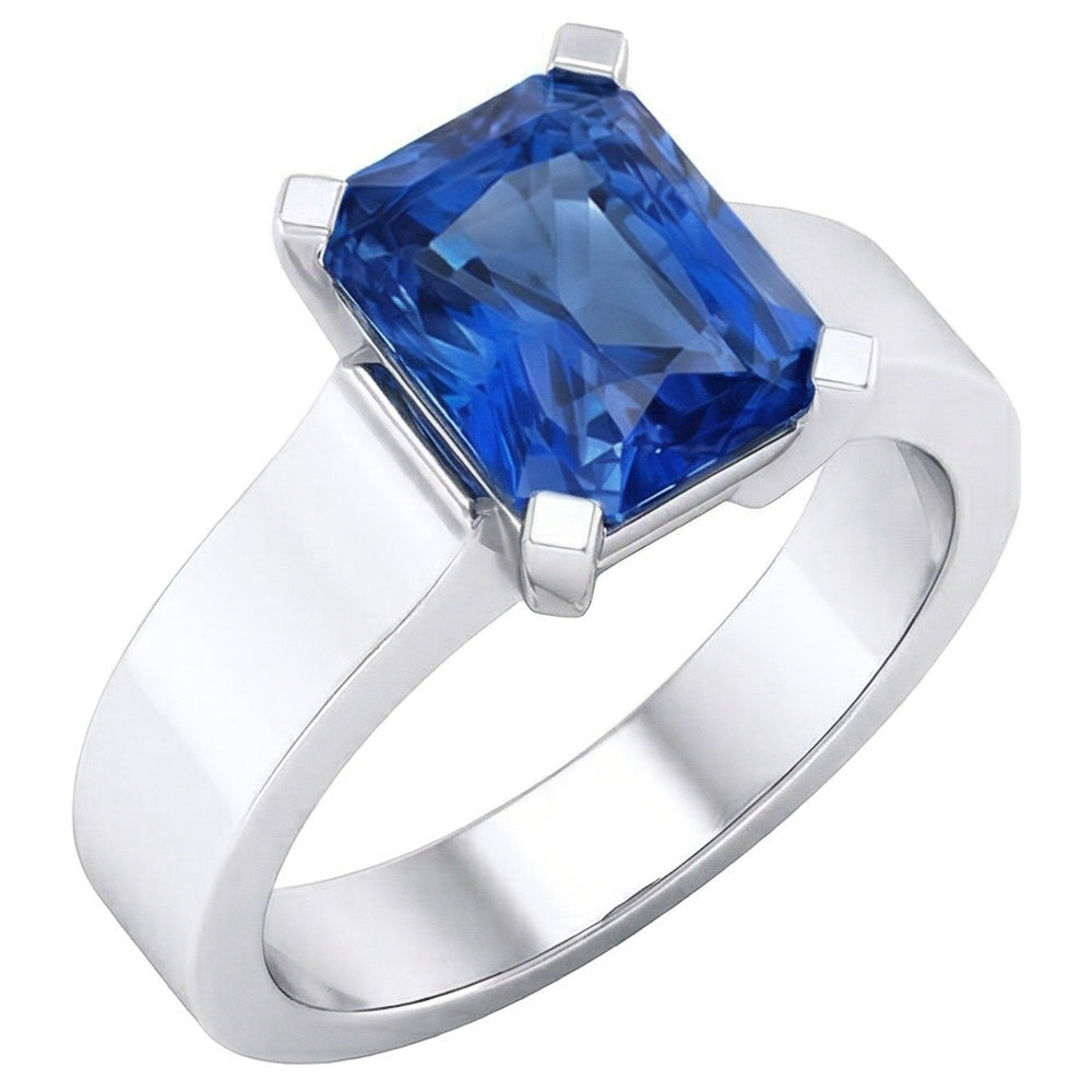 natural radiant sapphire 1.50ct ring front view