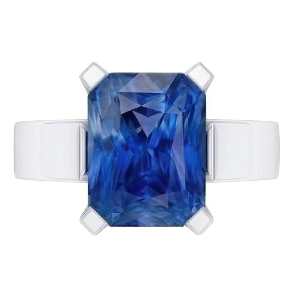 natural radiant sapphire 1.50ct ring side angle