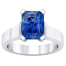 natural radiant sapphire 1.50ct ring top view