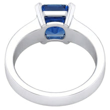 natural radiant sapphire 1.50ct ring profile view