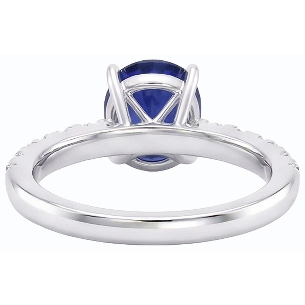 natural round sapphire 5.50ct ring close up detail
