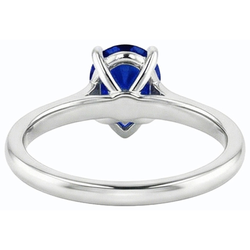 Women Solitaire Ring Pear Shaped Ceylon Sapphire 14K Gold 1 Carat