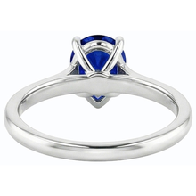 Women Solitaire Ring Pear Shaped Ceylon Sapphire 14K Gold 1 Carat