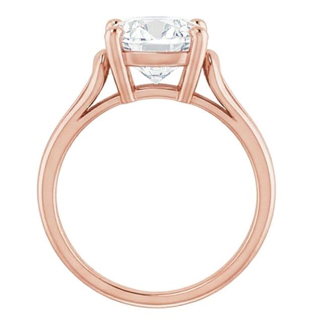 natural round diamond 3.50ct ring top view