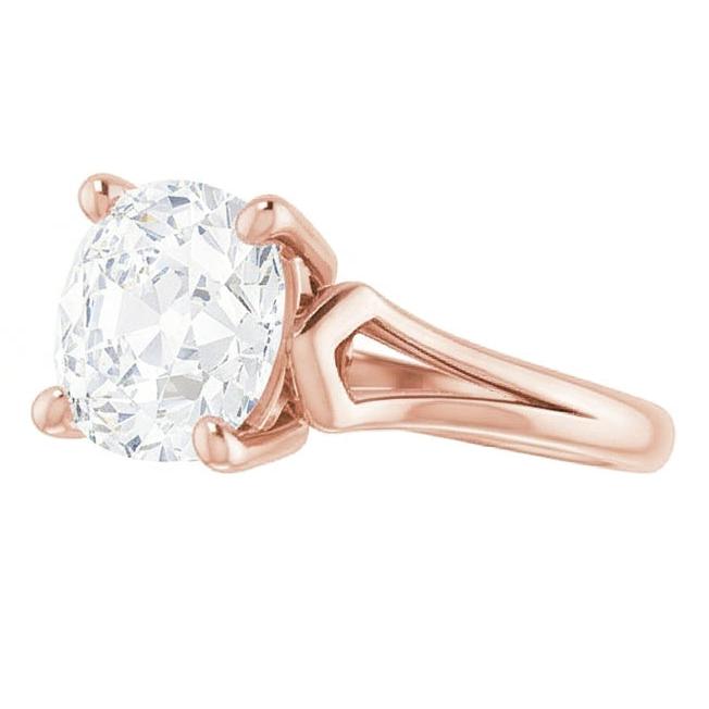natural round diamond 3.50ct ring profile view