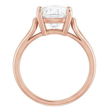 natural round diamond 3.50ct ring on white background
