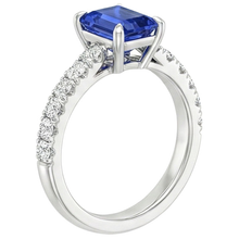 natural emerald sapphire 4.50ct ring side angle