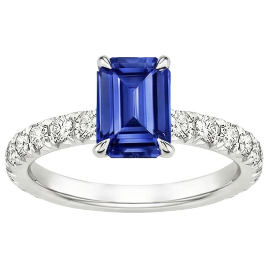 natural emerald sapphire 4.50ct ring top view