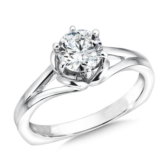 Women Solitaire Round 1.75 Carat Genuine Diamond Engagement Ring