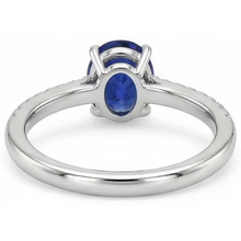 natural round sapphire 3.50ct ring band detail