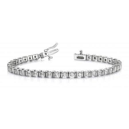 Women Sparkling 4 Ct Round Cut Real Diamonds Tennis Bracelet White Gold